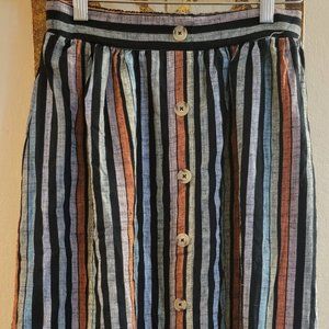 Ultra Flirt Striped Button Skirt Sz XS